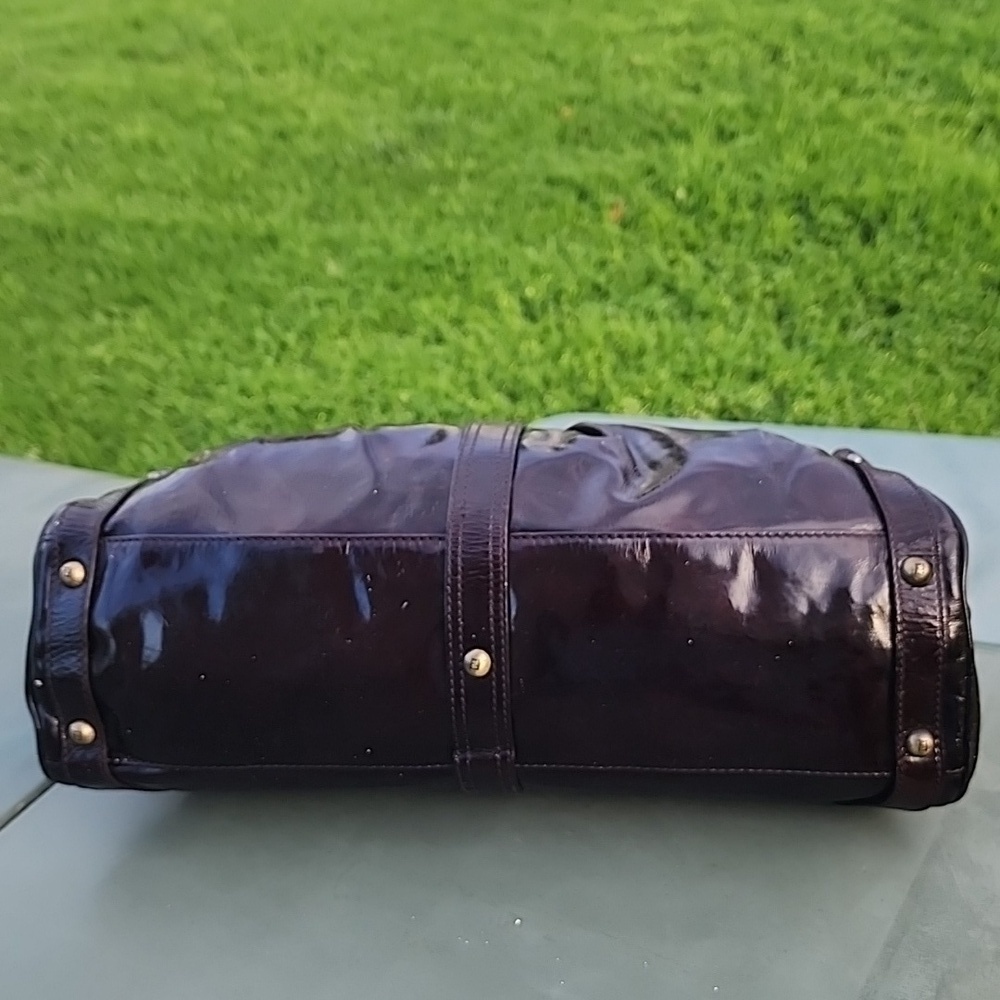 AUTHENTIC RARE FENDI Patent Leather Magic Burgundy Brown Bag - Picture 6 of 16